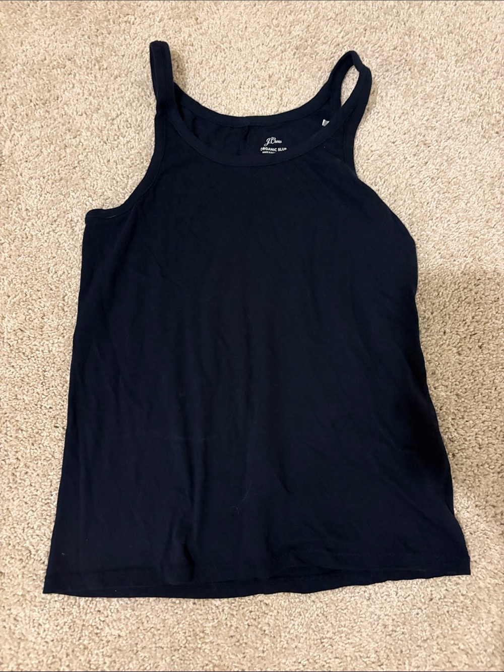 J. Crew Black Ribbed Scoop Neck Tank